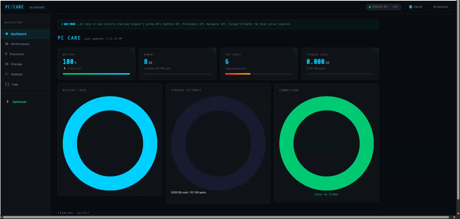 Windows PC Diagnostic preview